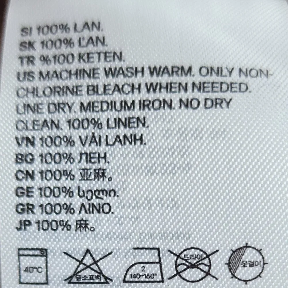 NWT H&M Natural 100% Linen V-Neck Tie-Front Jersey Size XL